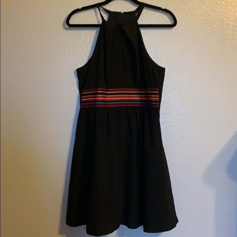 Black dress with colorful accent
